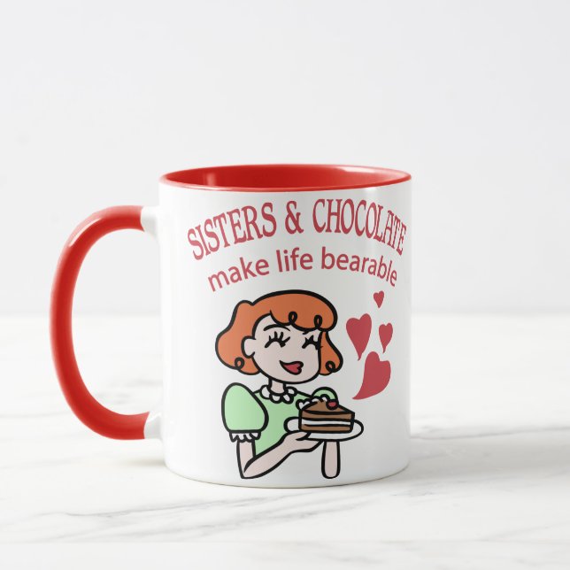 Sisters and Chocolate Mug (Left)