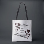 Sisters are Forever Friends Red Hearts Sibling Tote Bag<br><div class="desc">Give your sister a gift that expresses your love with a tote bag adorned with deep red hearts and a special message. The front of this tote features painted dark red hearts in a variety of sizes. "Sisters are Forever Friends" appears inside a double framed rectangle. Your name as well...</div>