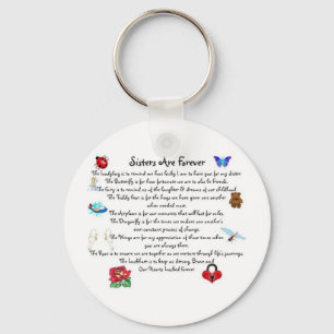 Sisters Are Forever Poem Keychain