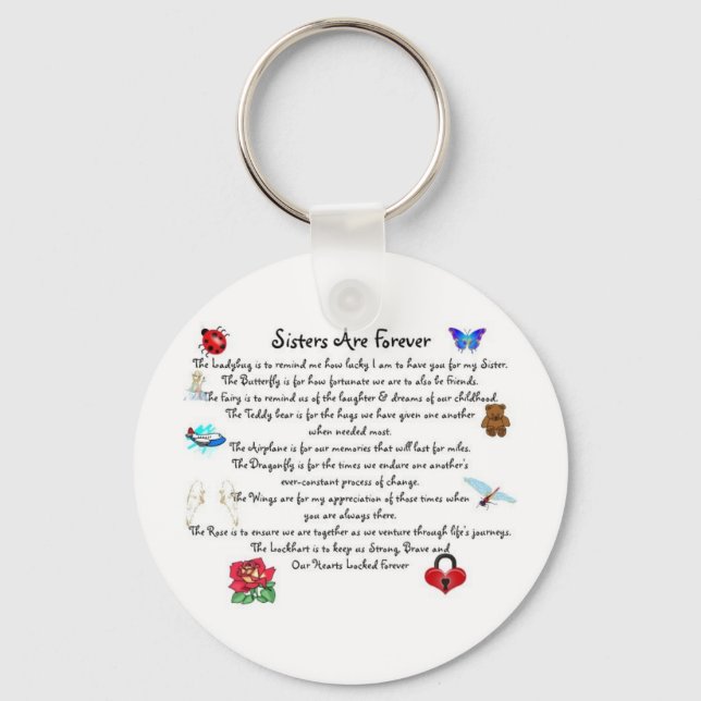 Sisters Are Forever Poem Keychain (Front)