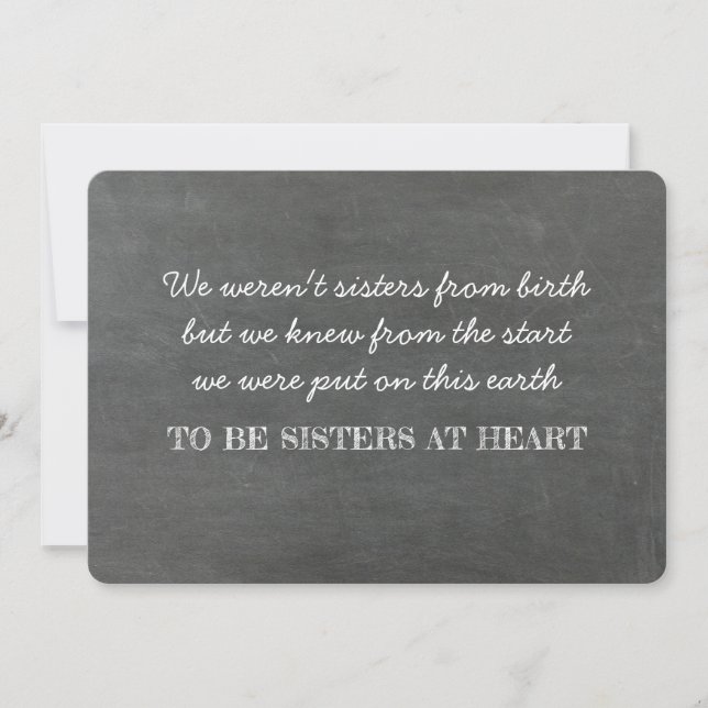 Sisters at Heart - Will You Be My Bridesmaid Invitation (Front)