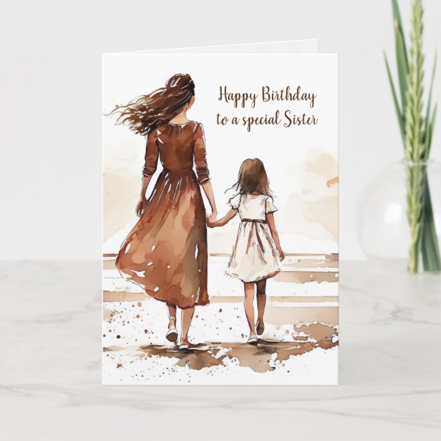 Sisters Beach Watercolor Painting Card (Front)
