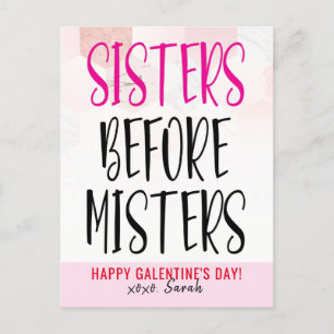 Sisters Before Misters Galentine's Day Postcard