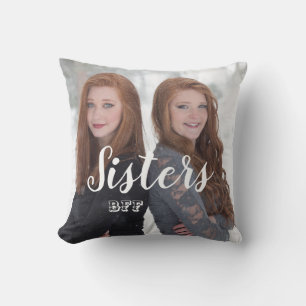 Sisters BFF   Best Friends Forever Photo Throw Pillow