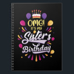 Sister's Birthday Cake Funny Brother Notebook<br><div class="desc">Sister's Birthday Cake Funny Brother. Family Sisters Birthday Celebration.</div>