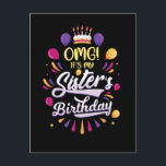 Sister's Birthday Cake Funny Brother Postcard<br><div class="desc">Sister's Birthday Cake Funny Brother. Family Sisters Birthday Celebration.</div>