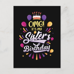 Sister's Birthday Cake Funny Brother Postcard