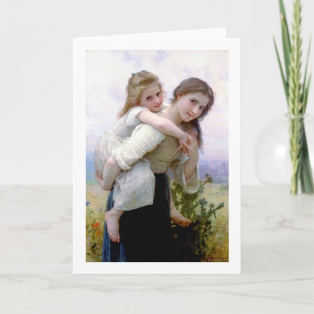 Sisters, Bouguereau Card (Front)