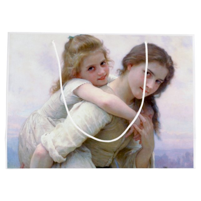 Sisters, Bouguereau Large Gift Bag (Back)