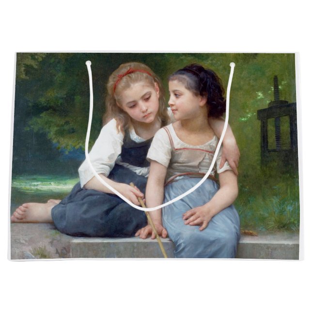 Sisters, Bouguereau Large Gift Bag (Front)