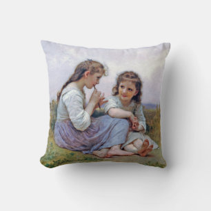 Sisters, Bouguereau Throw Pillow