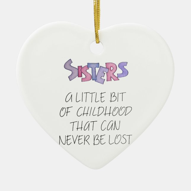 Sisters Ceramic Ornament (Front)