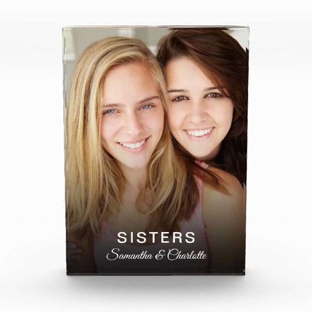 sisters custom photo personalized photo block (Front)