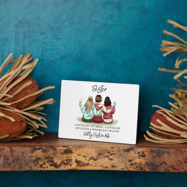 Sisters Day Custom Names Plaque – Personalized Gif (Side)