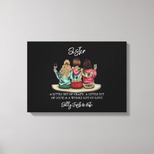 Sisters Day Custom Names Plaque – Personalized Gif Canvas Print