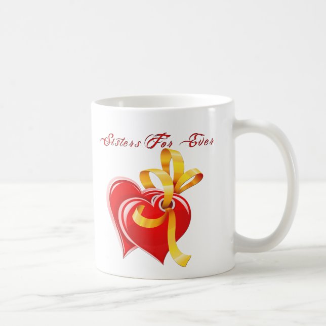 Sisters For Ever Hearts Coffee Mug (Right)