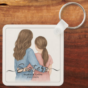 Sisters Forever – Custom Photo Keychain Gift