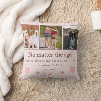 Sisters Forever – Custom Photo  personalized   Throw Pillow