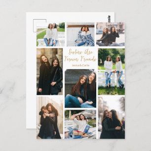 Sisters Forever Friends Photo Collage Custom Quote Postcard
