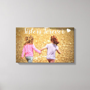 Sisters Forever Photo Template Wrapped Canvas Art