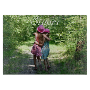 Sisters Friendship in the Rustic Spring Country Cutting Board