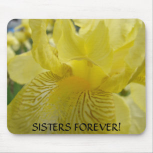 SISTERS GIFT Mousepad Yellow Iris Flower Christmas