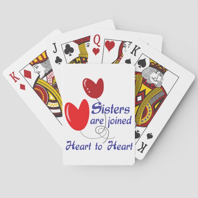 Sisters Hear to Heart Playing Cards (Back)
