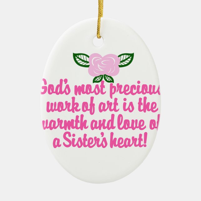 Sisters Heart Ceramic Ornament (Front)