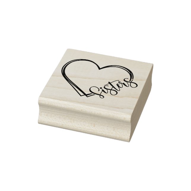 Sisters Heart Rubber Stamp (Stamp)