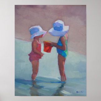 "Sisters in Sun Hats" - 14"x11" POSTER