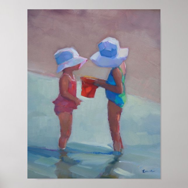"Sisters in Sun Hats" - 14"x11" POSTER (Front)
