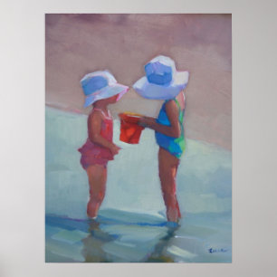 Sisters in Sun Hats 18"x24"Poster Poster