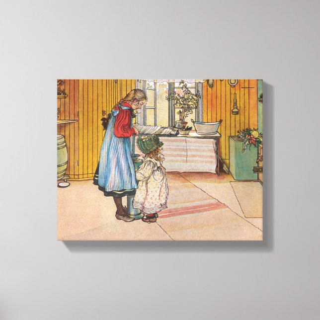Sisters - Koket av Carl Larsson Canvas Print (Front)