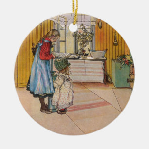 Sisters - Koket av Carl Larsson Ceramic Ornament
