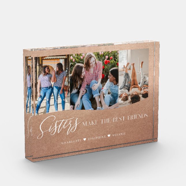 Sisters Make The Best Friends Photo Keepsake Gold (Left)