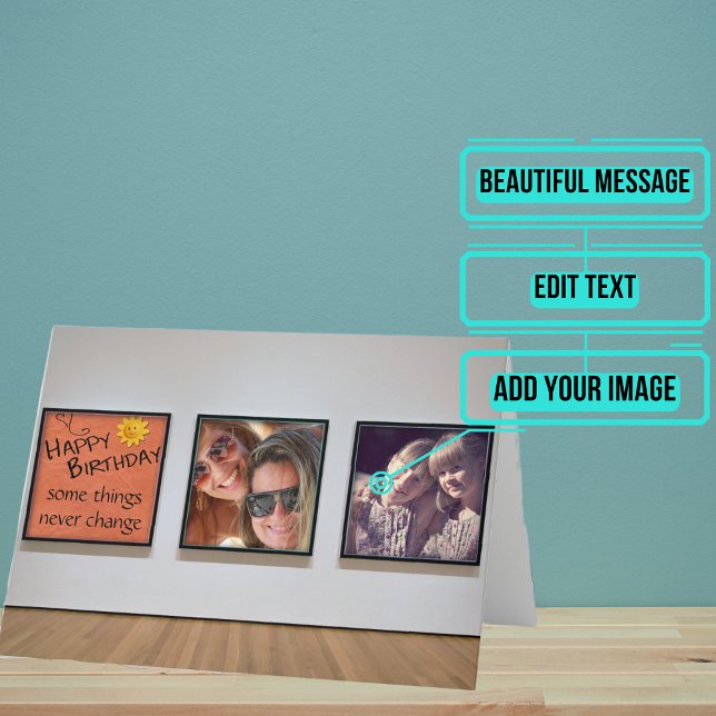 Sisters "Memory Wall" Birthday Card (This sentimental card is especially for that little sister in your life.)