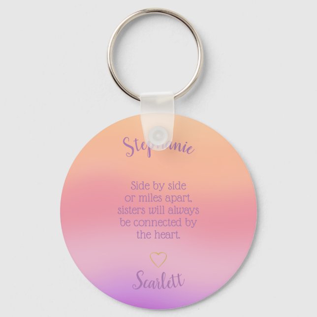 Sisters Miles Apart Keychain (Front)