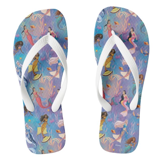 Sisters of the Sea Ocean Pattern Flip Flops (Footbed)