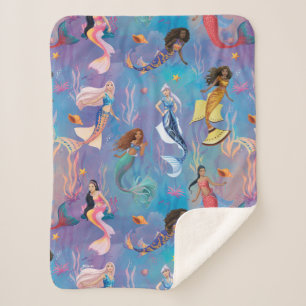 Sisters of the Sea Ocean Pattern Sherpa Blanket