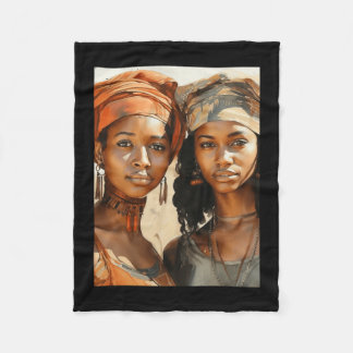 Sisters Of The Sun - Two African Women Posing In Fleece Blanket