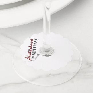 Sisters of Veterans Military Pride Design Wine Glass Tag