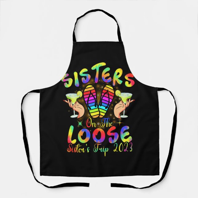 Sisters On The Loose, Tie Dye Sister's Weekend Tri Apron (Front)
