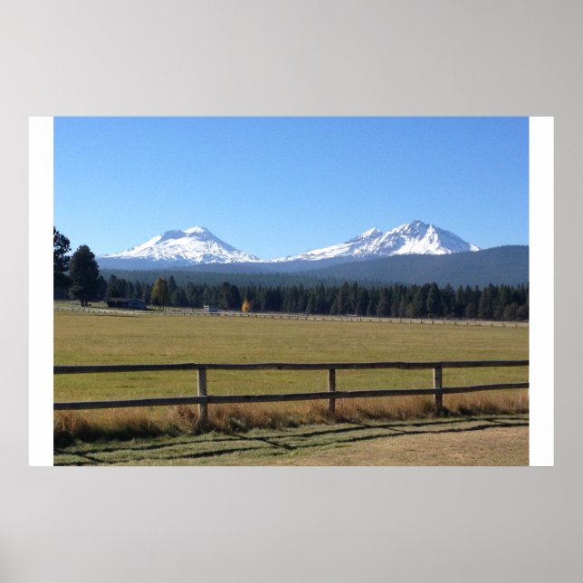 Sisters, Oregon Mountain Range Poster (Front)
