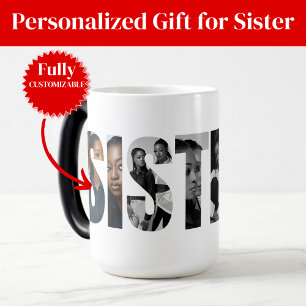 Sisters Photo Collage Colour Morphing Mug