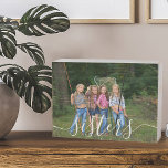 Sisters Photo White Script Custom Wooden Box Sign<br><div class="desc">Trendy wooden box sign with your own custom photo. A lovely photo gift with text overlay which reads "sisters" in white hand lettering. The photo template is set up for you to add your photo - landscape format will be easiest to work with. Please browse my store for more photo...</div>
