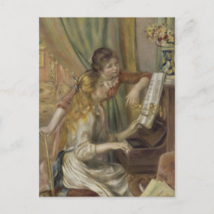 Sisters Playing the Piano Postcard