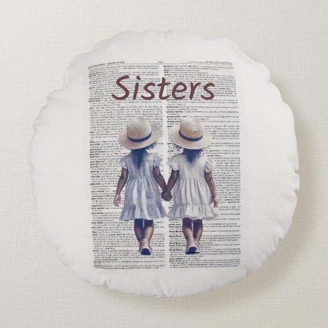 Sisters Round Pillow (Front)