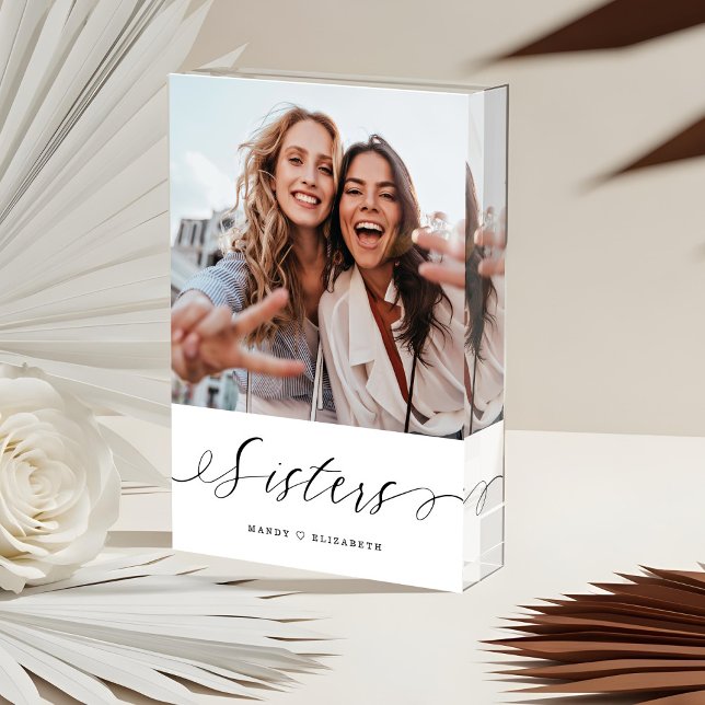 Sisters Script Gift for Sisters Photo Keepsake (Sisters Script Gift for Sisters Photo Keepsake)