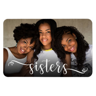 Sisters Script Photo Magnet