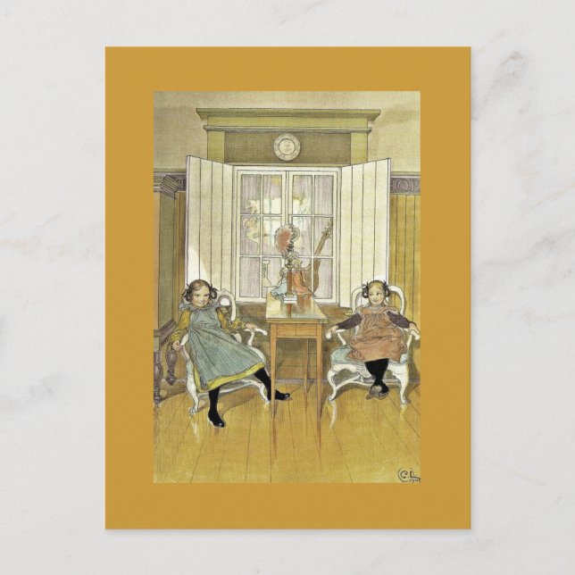Sisters Sitting in Chairs Postcard (Front)